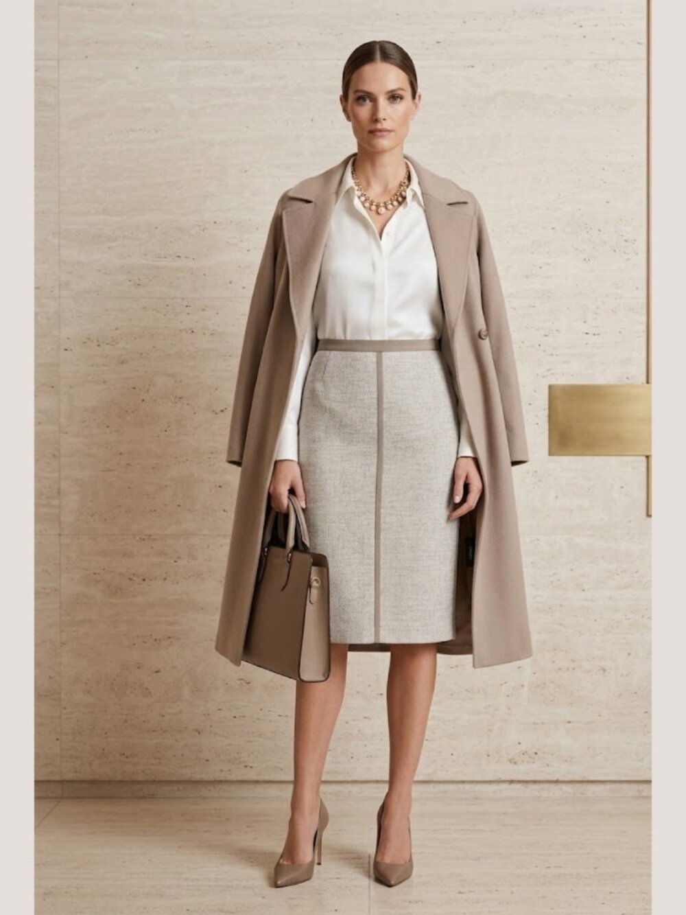 LAFAYETTE 148 Mist Gray Linen Blend Straight Pencil Skirt Office Quiet Luxury 12